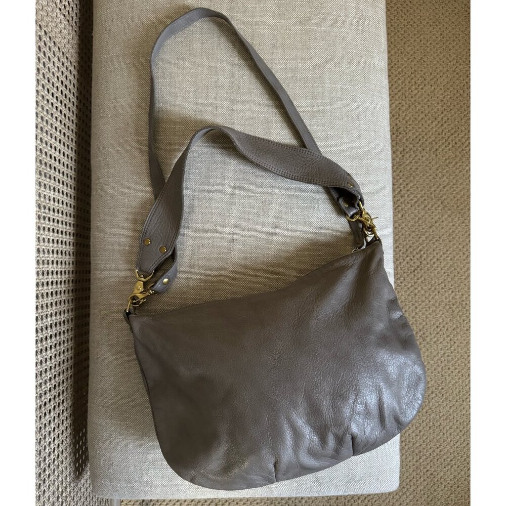 Clare V. Moyen Messenger Shoulder Bag, Gray Leather
